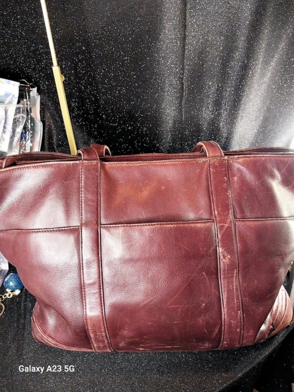 Vintage Etienne Aigner Leather Tote Oxblood W/ 2 Matching Pieces Gold Hardware